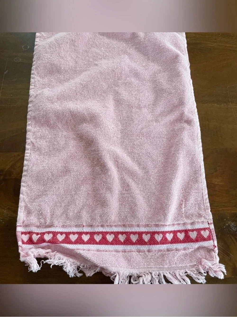 Heart Trim Pink Towel